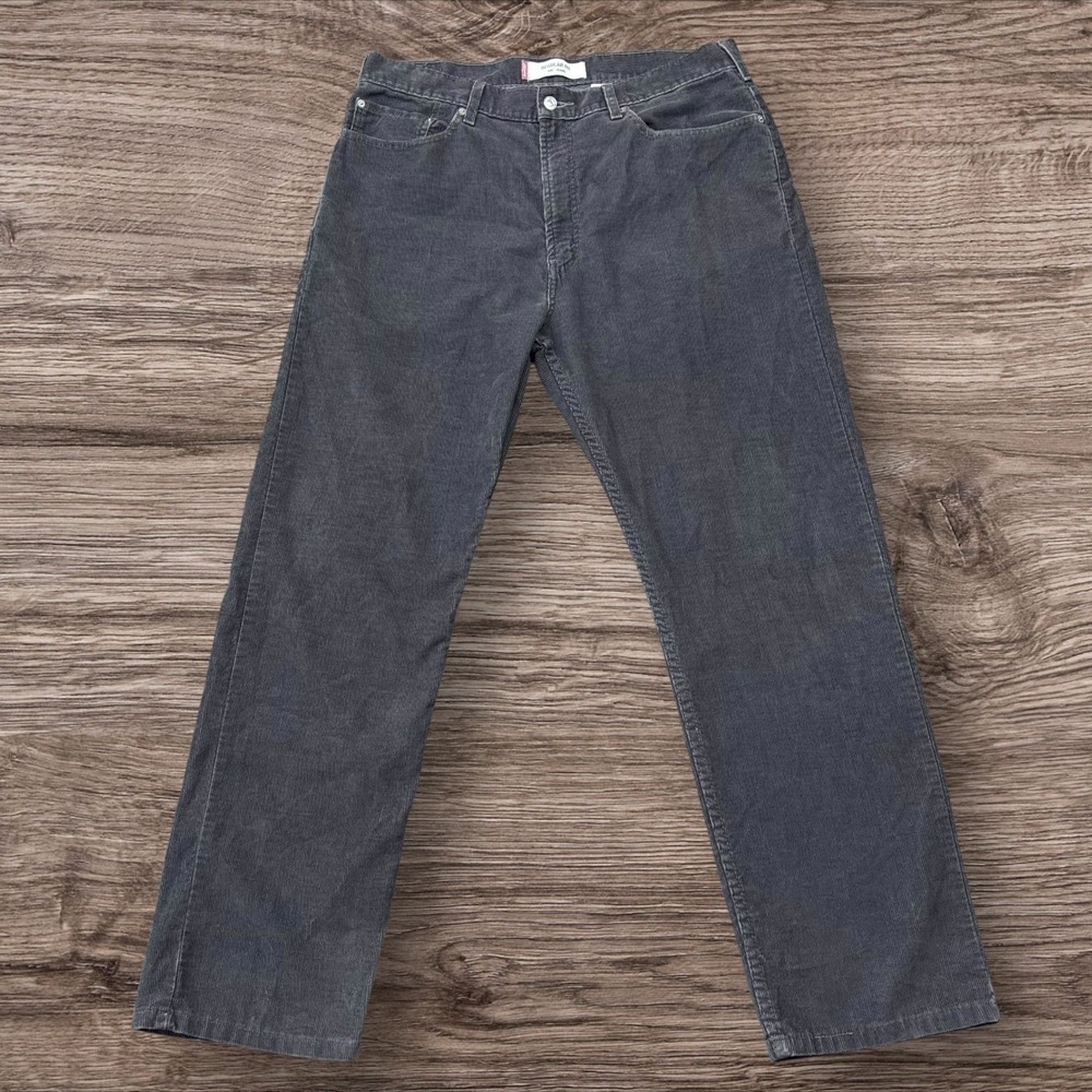 Vintage Levi's 505 Corduroy Pants 2003 36xL31 Charcoal Gray Reg Fit Straight Leg